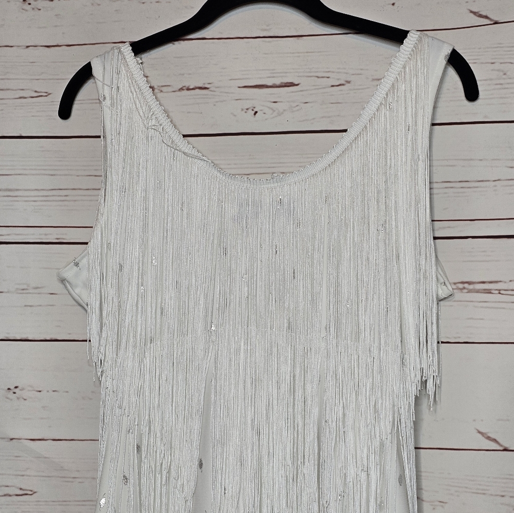 Cuase White Fringe Flapper Dress - Picture 10 of 13
